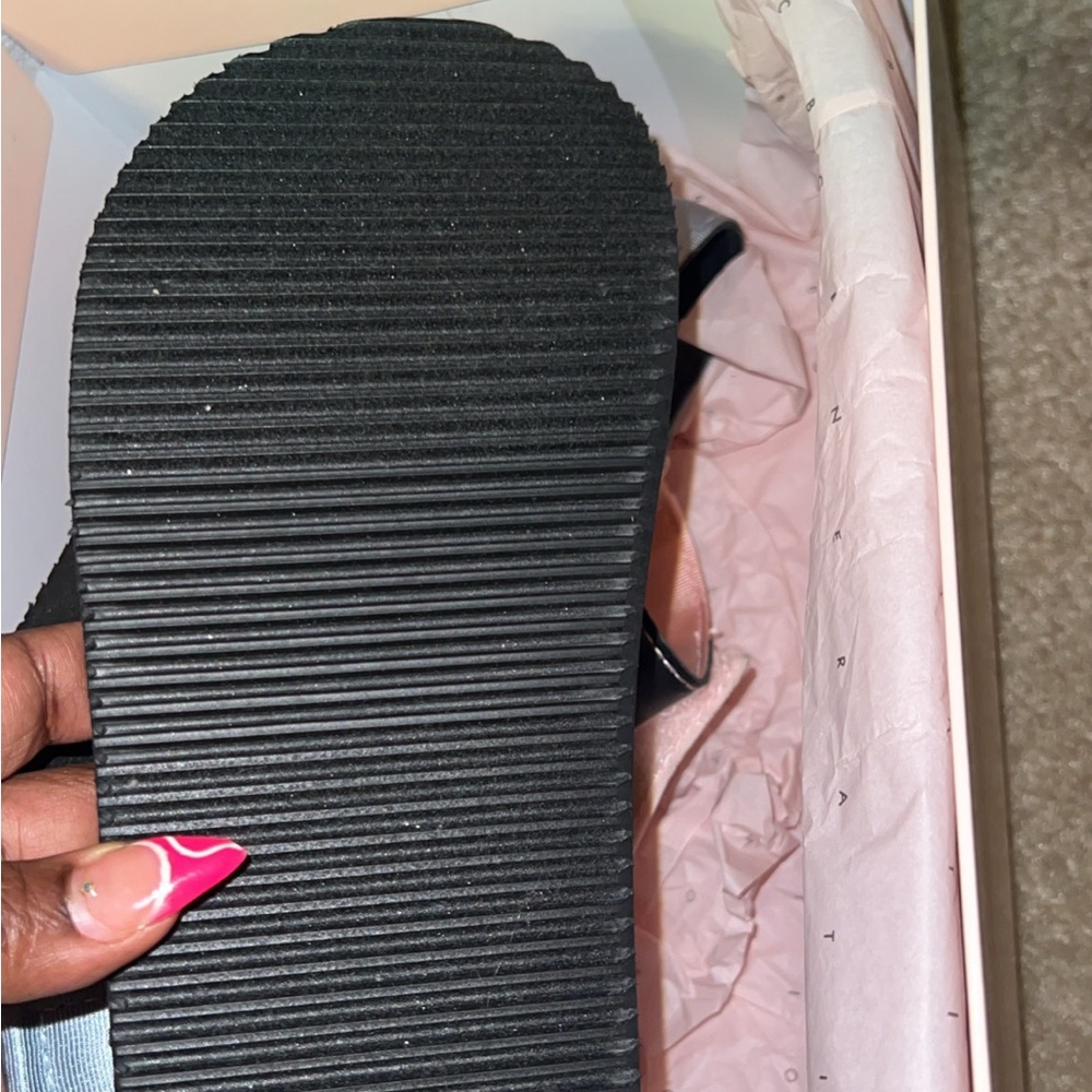 Bcbgeneration Black And Pink Patchwork Sandals - image 3